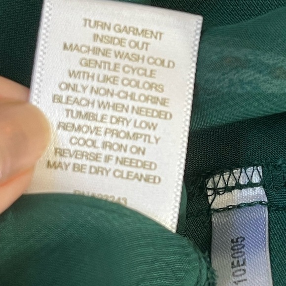 Eva Mendes Green Floral Maxi Dress Balloon Sleeves Empire Waist Woman’s Size XS - Picture 7 of 8